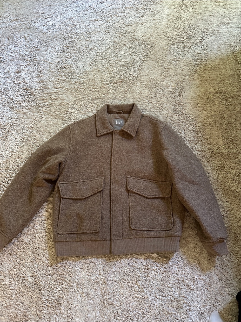 GAP Men's Brown Field-Style Wool Jacket